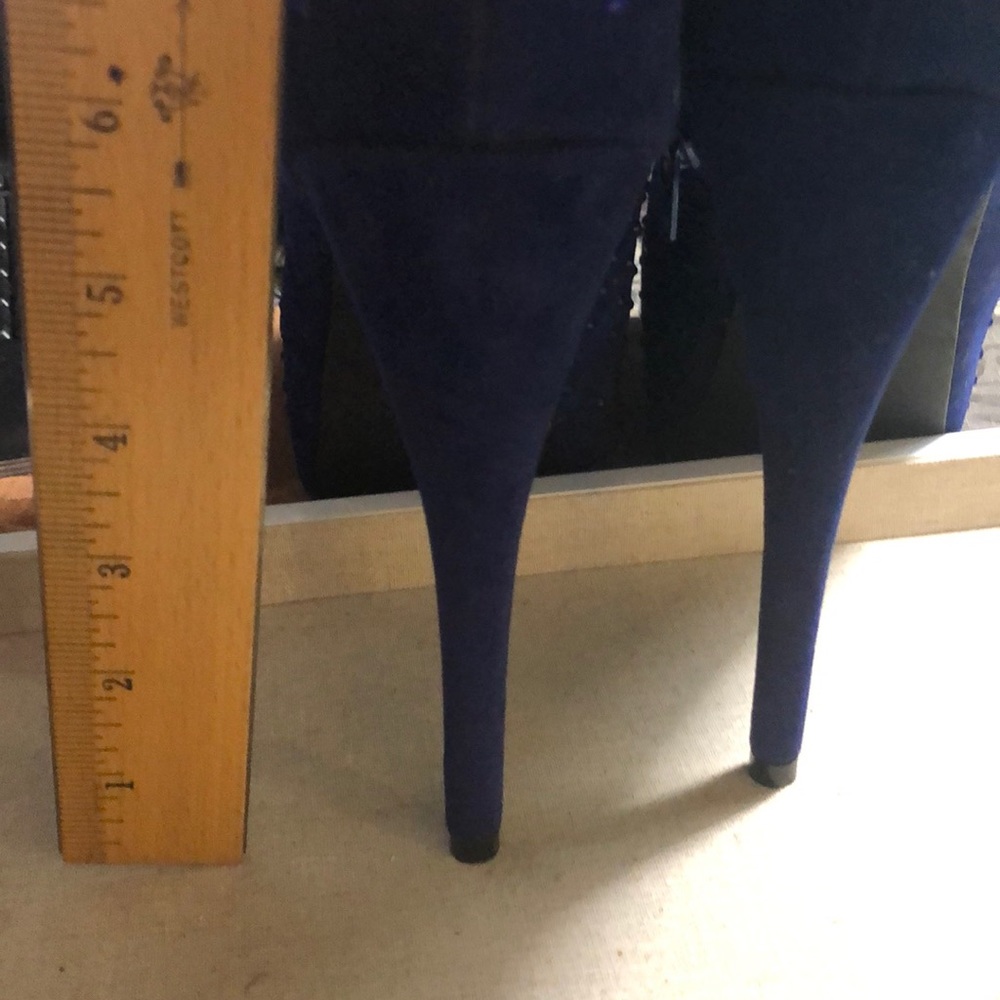 Royal Blue Bling 6” Stilettos, like new - Picture 3 of 4